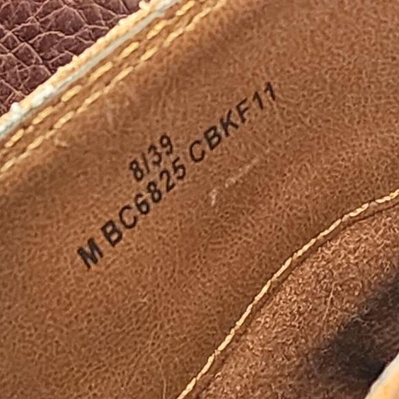 BOC Brown Leather Slip On Clogs Stacked Heel Women's SZ 8 - Picture 10 of 12